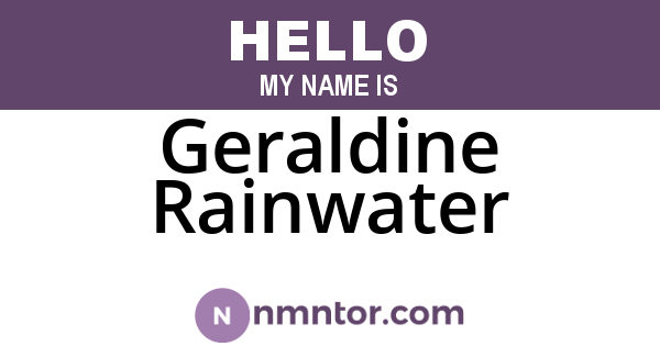 Geraldine Rainwater