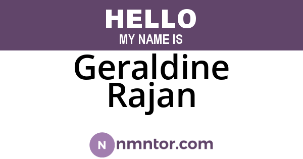 Geraldine Rajan