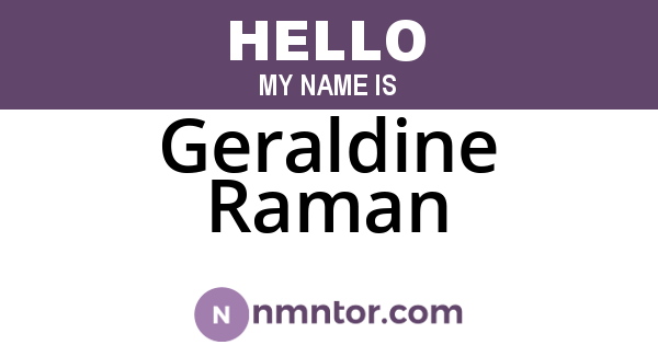 Geraldine Raman