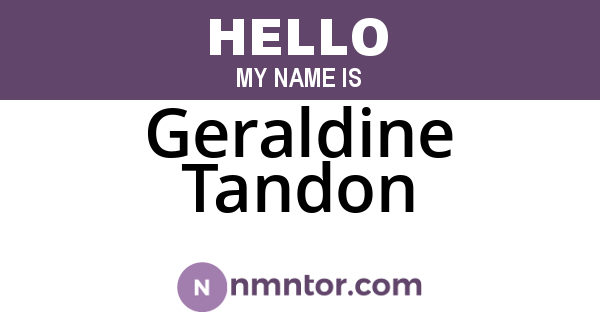 Geraldine Tandon