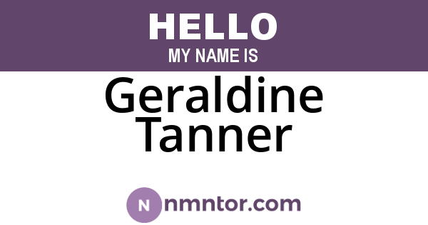 Geraldine Tanner