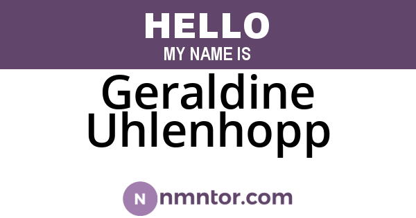 Geraldine Uhlenhopp