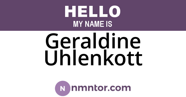 Geraldine Uhlenkott