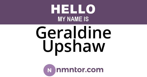Geraldine Upshaw