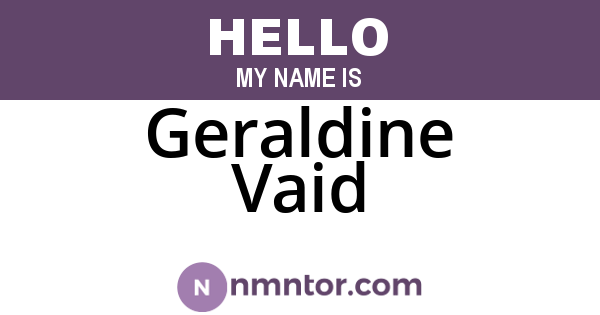 Geraldine Vaid