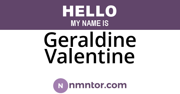 Geraldine Valentine
