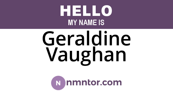 Geraldine Vaughan