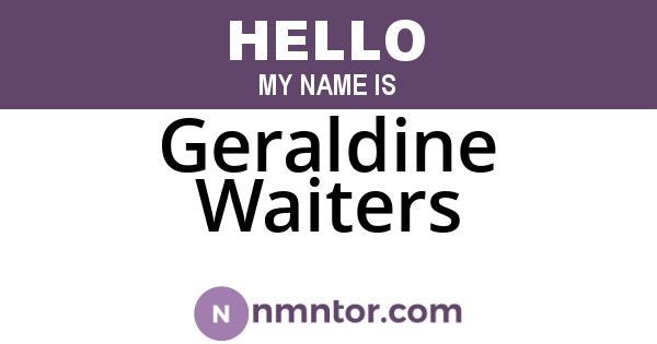 Geraldine Waiters