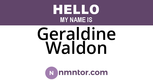Geraldine Waldon