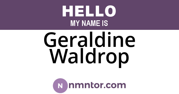 Geraldine Waldrop