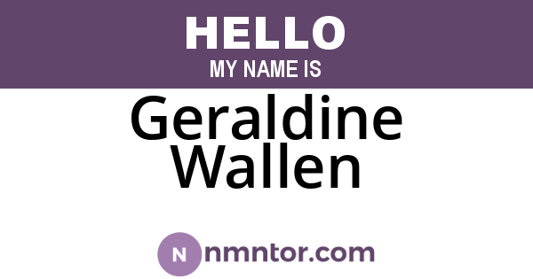 Geraldine Wallen
