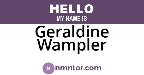 Geraldine Wampler
