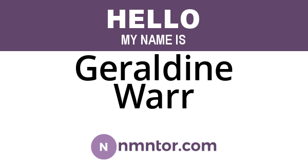 Geraldine Warr