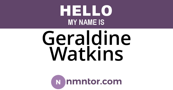 Geraldine Watkins