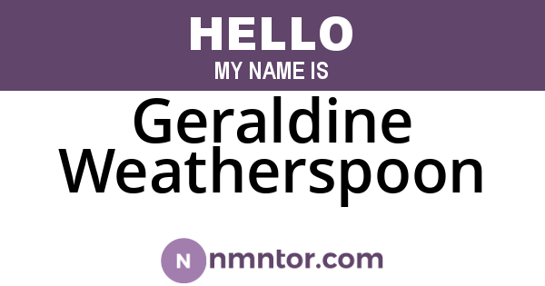 Geraldine Weatherspoon