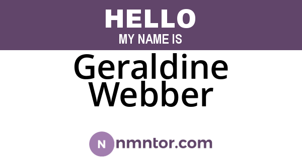 Geraldine Webber