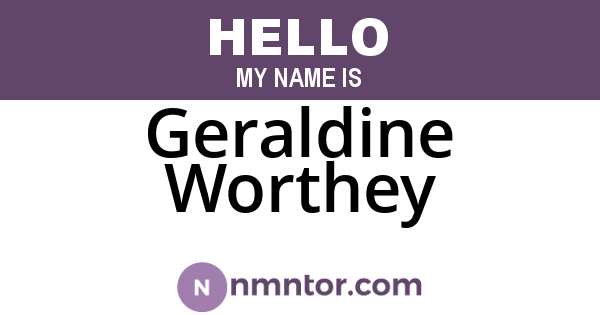 Geraldine Worthey