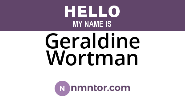 Geraldine Wortman