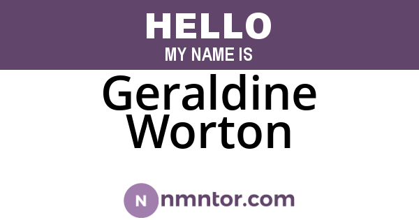 Geraldine Worton
