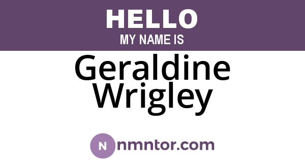 Geraldine Wrigley