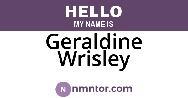 Geraldine Wrisley