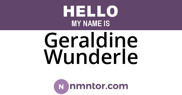 Geraldine Wunderle