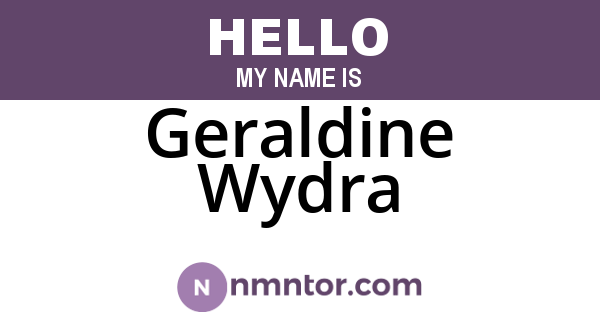 Geraldine Wydra