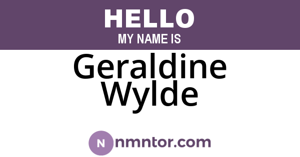 Geraldine Wylde
