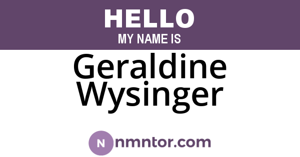 Geraldine Wysinger