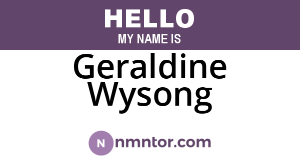 Geraldine Wysong