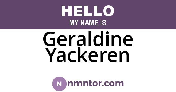 Geraldine Yackeren