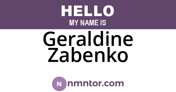 Geraldine Zabenko