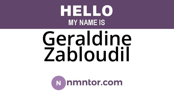 Geraldine Zabloudil