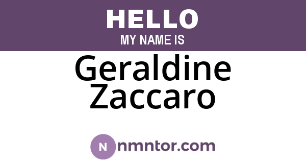 Geraldine Zaccaro