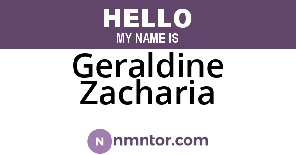 Geraldine Zacharia