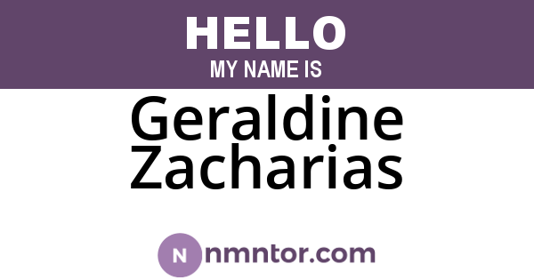 Geraldine Zacharias