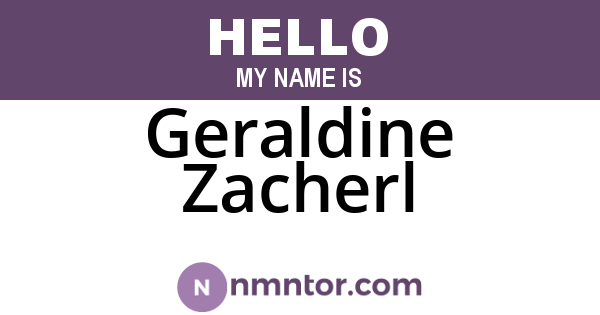 Geraldine Zacherl