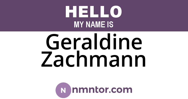 Geraldine Zachmann