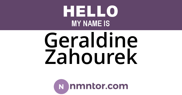 Geraldine Zahourek