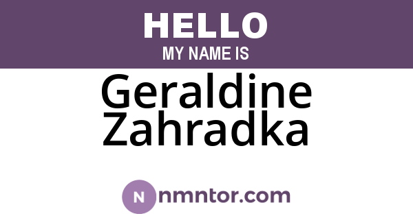 Geraldine Zahradka