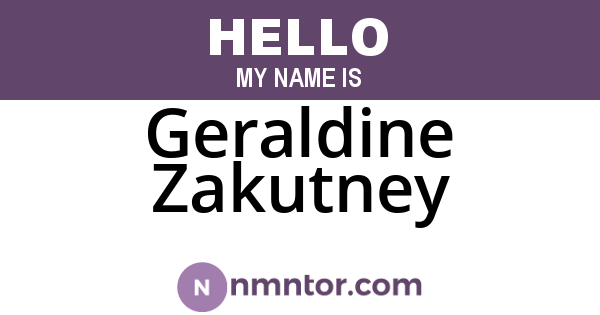 Geraldine Zakutney