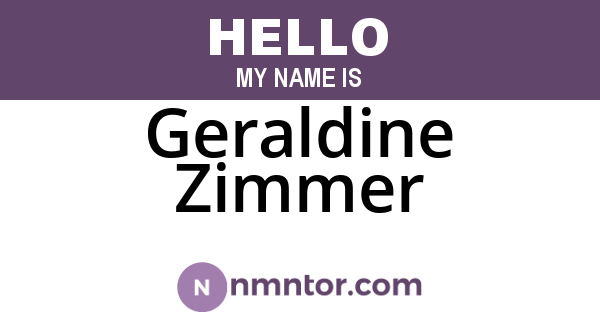 Geraldine Zimmer