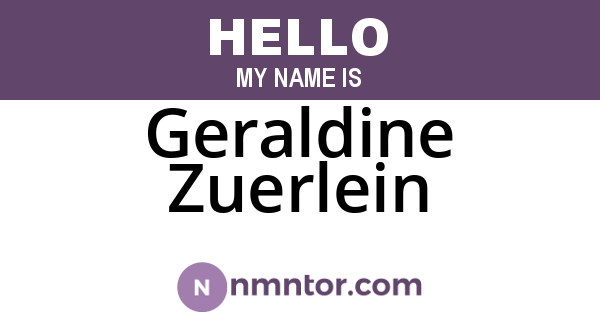 Geraldine Zuerlein