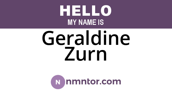 Geraldine Zurn