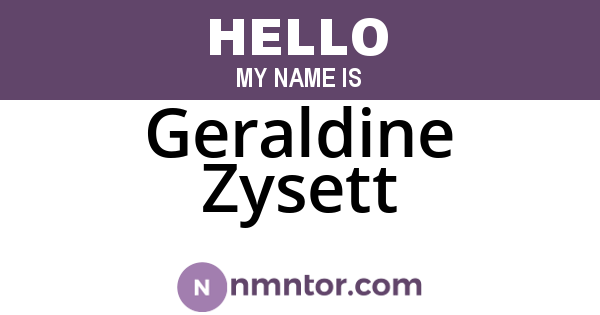 Geraldine Zysett
