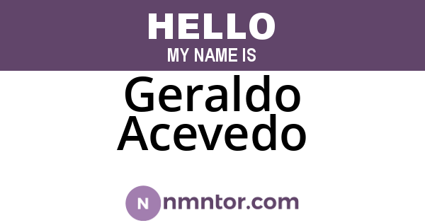 Geraldo Acevedo