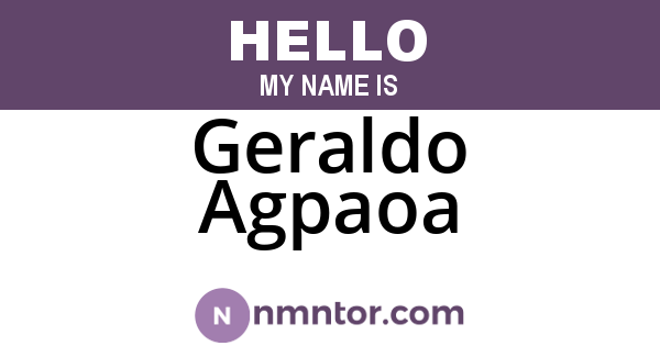 Geraldo Agpaoa