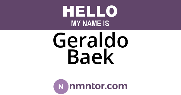 Geraldo Baek