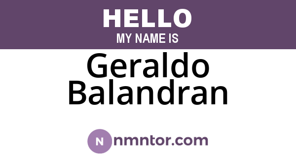 Geraldo Balandran