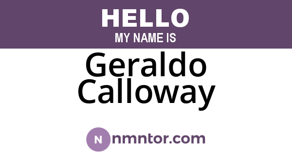 Geraldo Calloway